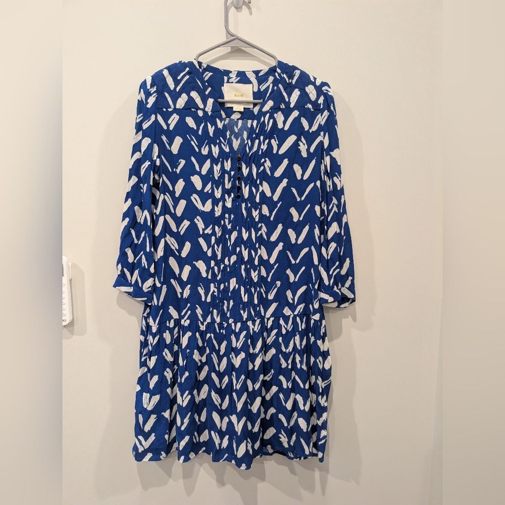 NWOT Anthropologie Maeve Caravane Dress Tunic Drop Waist Heart Bright Size Small